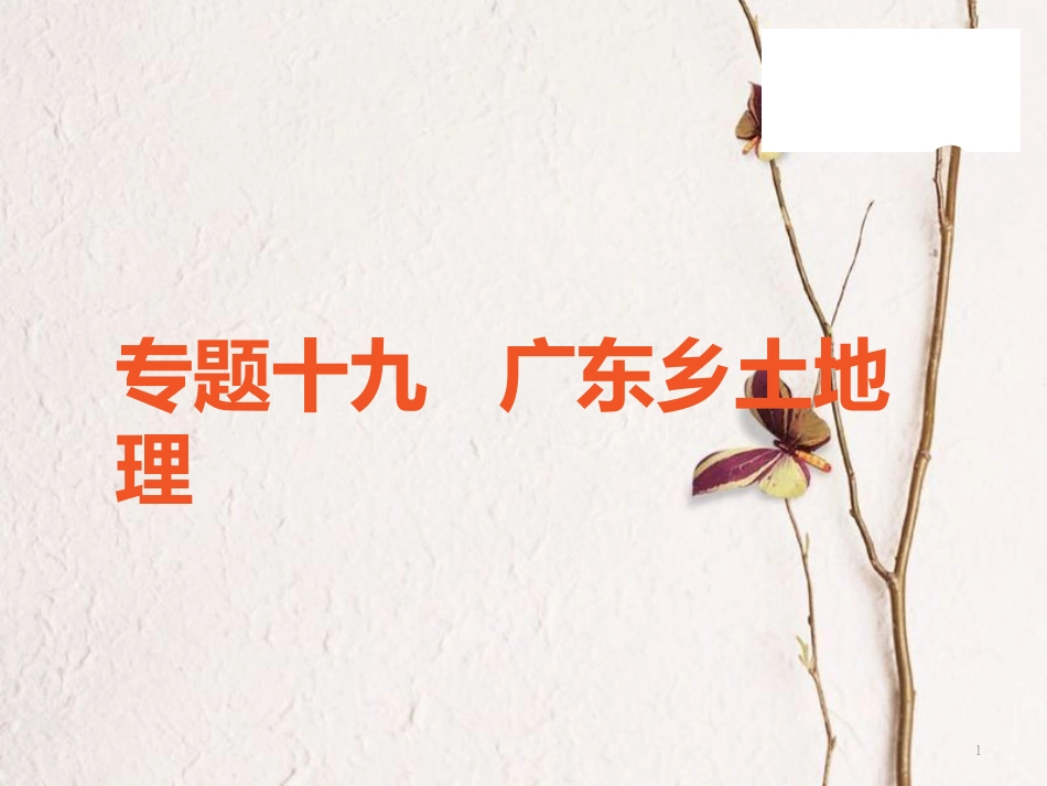 （广东专版）中考地理 中考解读 专题复习十九 广东乡土地理课件_第1页