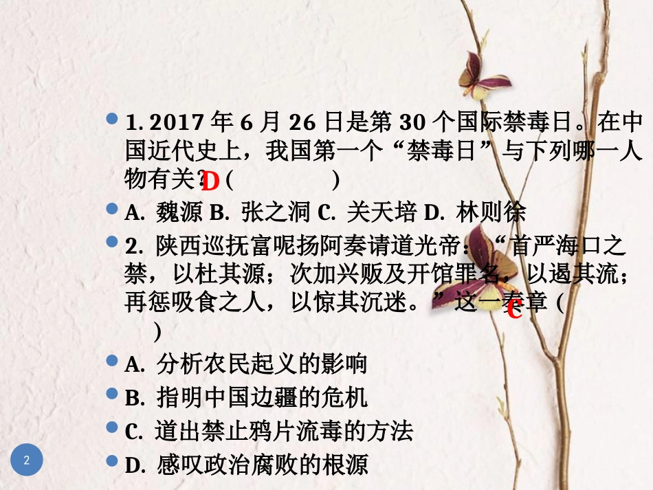 广东省中考历史总复习 中国近代史 主题一 列强的侵略与中国人民的抗争课件_第2页