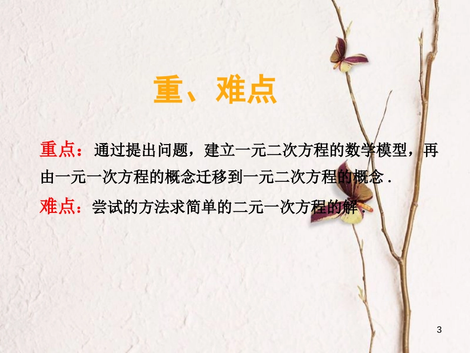 九年级数学上册 第2章 一元二次方程 2.1 一元二次方程课件 （新版）湘教版_第3页