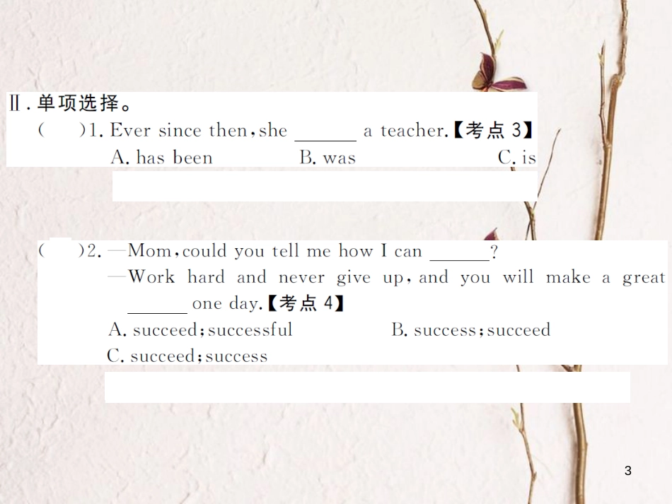 (山西专版)八年级英语下册 Unit 8 Have you read Treasure Island yet(第5课时)作业课件 (新版)人教新目标版_第3页