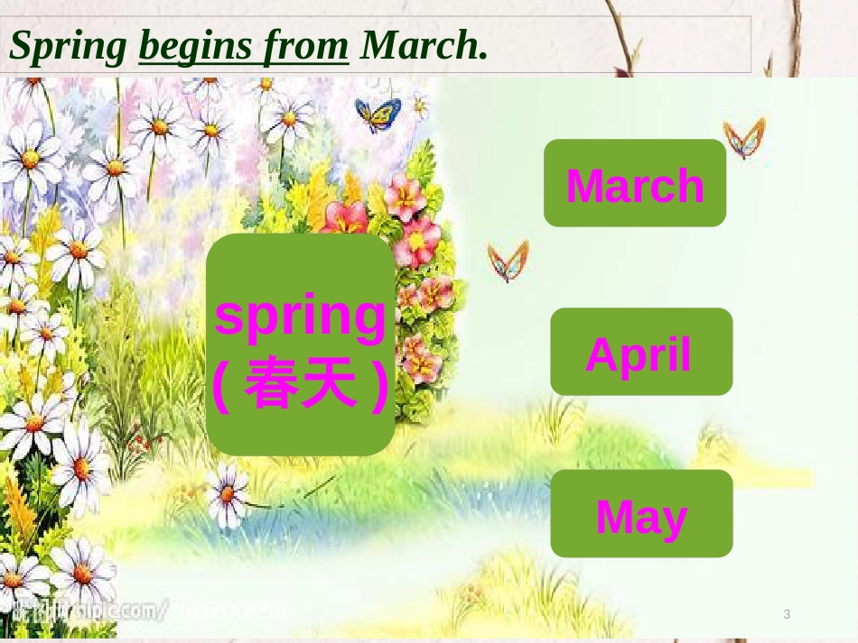 五年级英语下册 unit 3 spring begins from march partb课件2 陕旅版_第3页