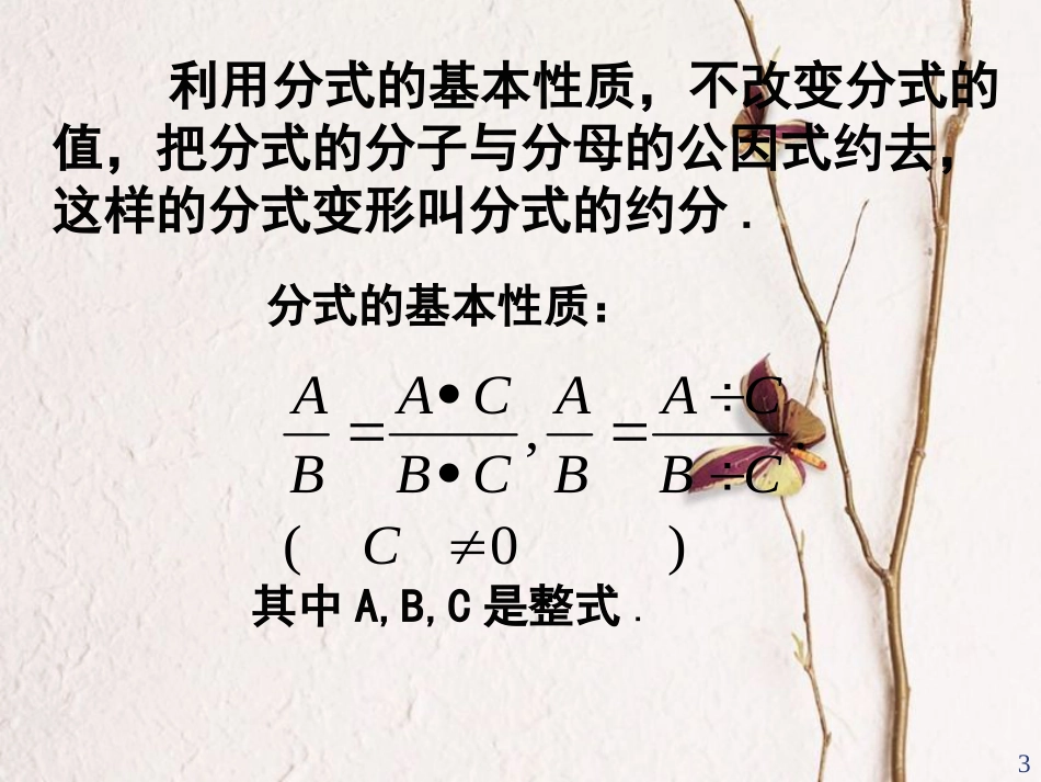 陕西省安康市石泉县池河镇八年级数学上册 15.1 分式 15.1.2 分式的基本性质(2)课件 （新版）新人教版_第3页