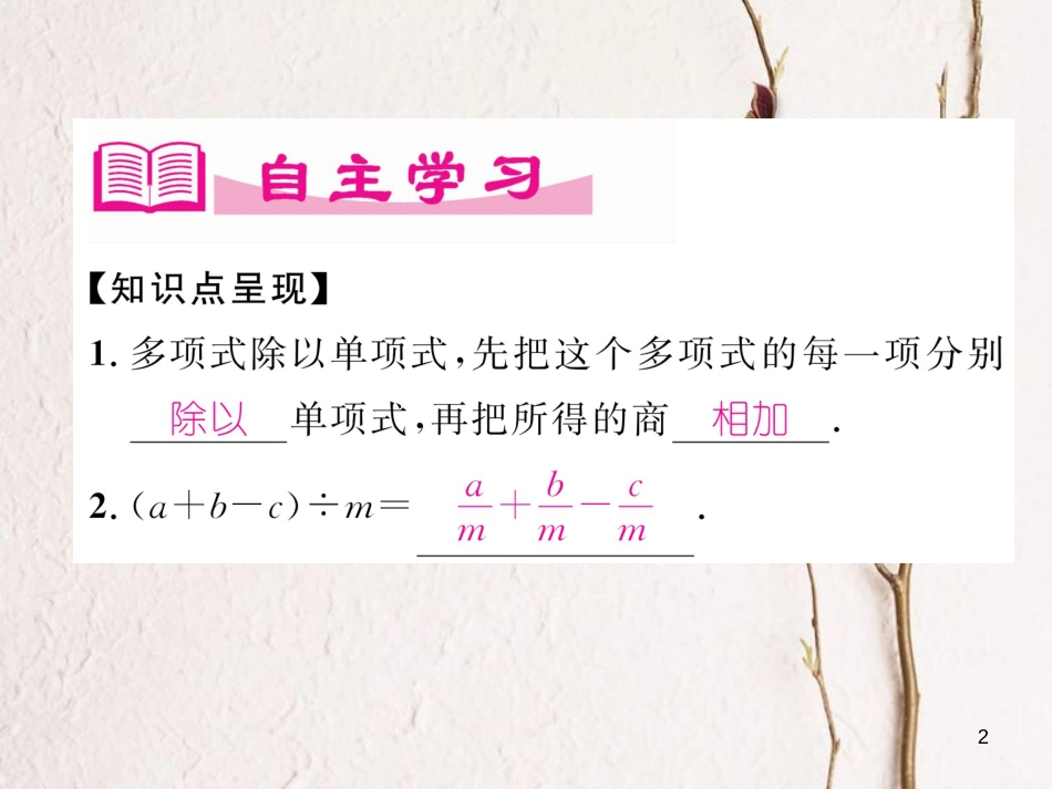 七年级数学下册 第1章 整式的乘除 7 整式的除法（2）作业课件 （新版）北师大版_第2页