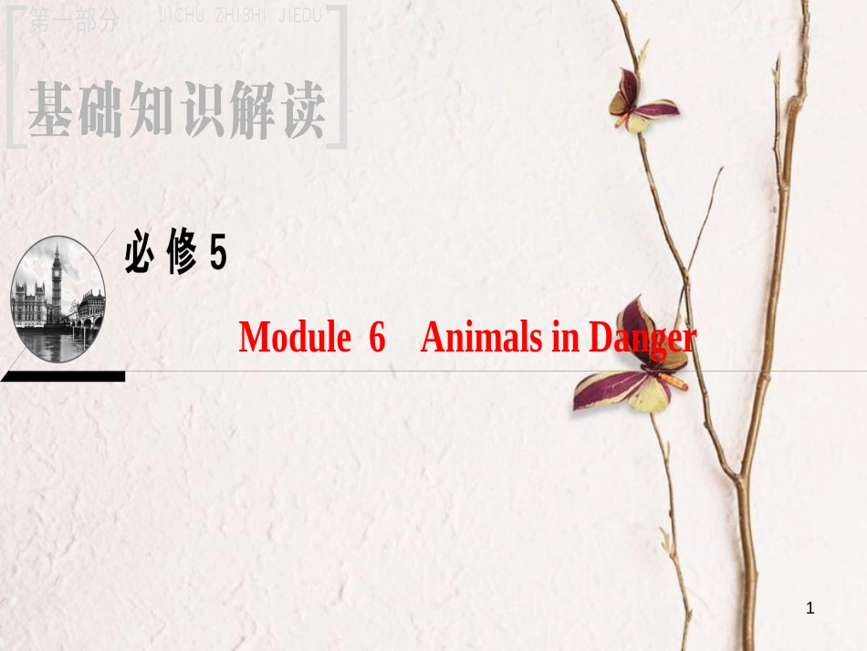 2019版高三英语一轮复习 Module 6 Animals in Danger课件 外研版必修5_第1页