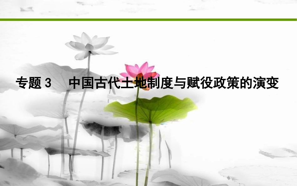 届高考历史二轮复习 第一部分 古代篇 高考聚焦 专题贯通 专题3 中国古代土地制度与赋役政策的演变课件_第1页