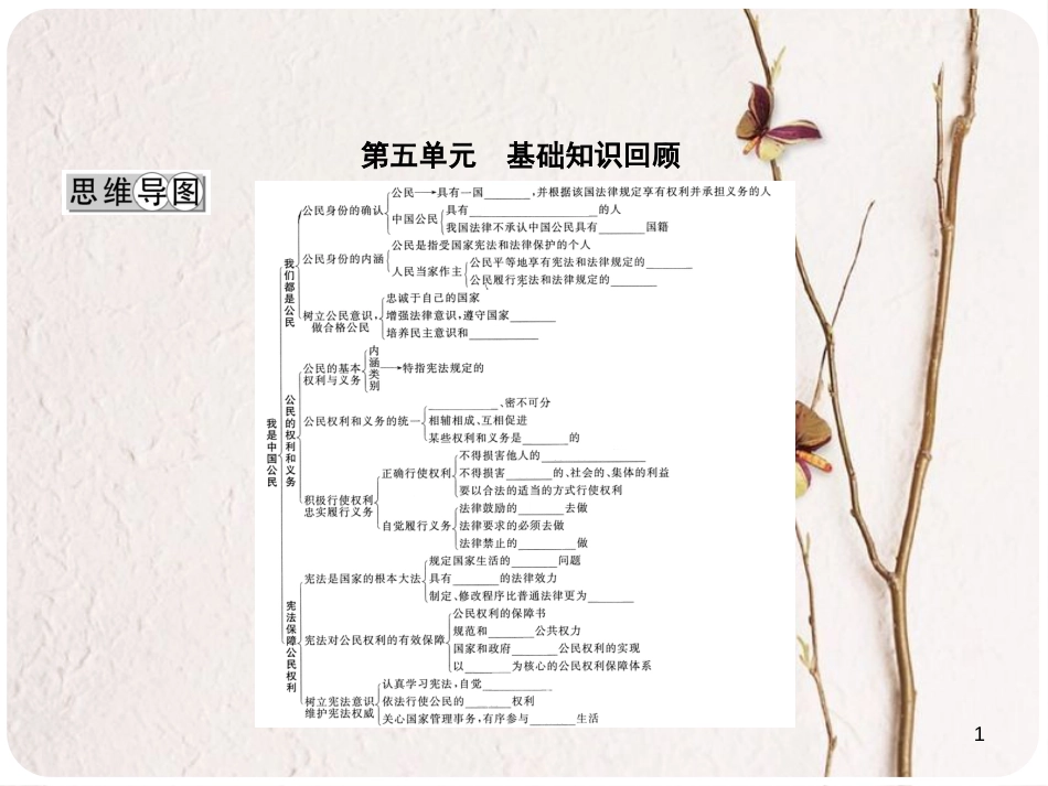 八年级政治下册 第五单元 我是中国公民基础知识回顾课件 粤教版_第1页