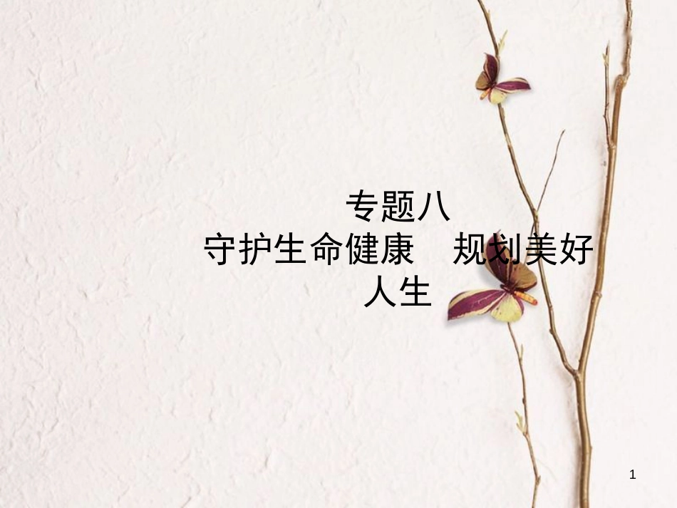 （烟台专版）中考政治复习 第二部分 专题八 守护生命健康 规划美好人生课件_第1页