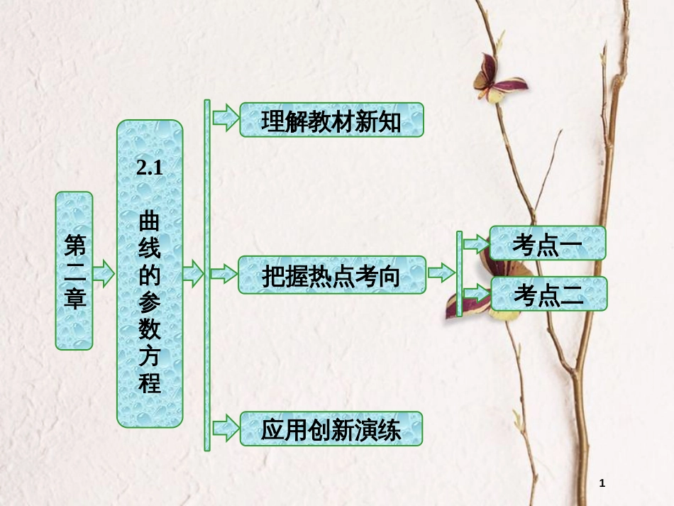 高中数学 第二章 参数方程 2.1 曲线的参数方程课件 新人教B版选修4-4_第1页