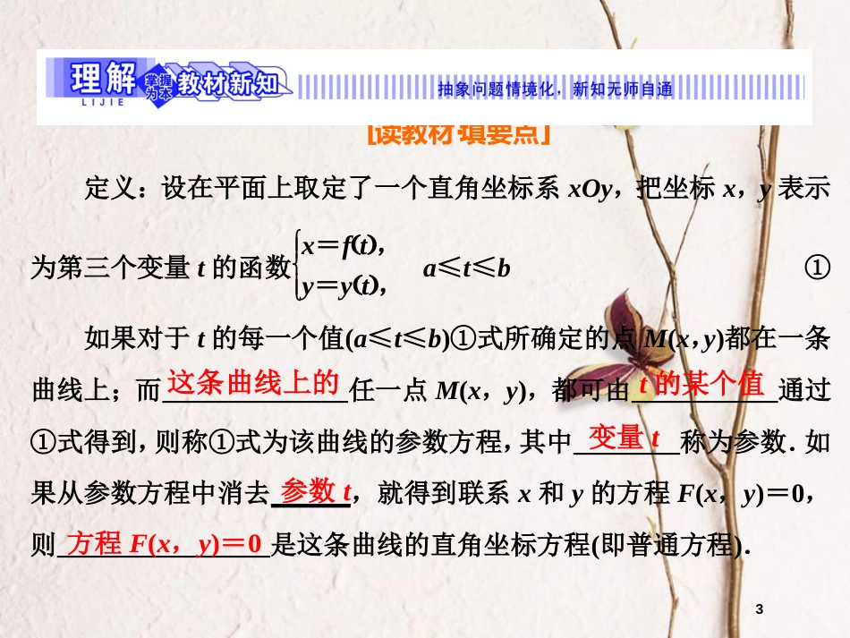 高中数学 第二章 参数方程 2.1 曲线的参数方程课件 新人教B版选修4-4_第3页