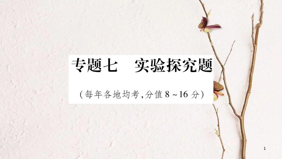 湖南省2018中考化学复习 第2部分 题型专题突破 专题7 实验探究题课件_第1页