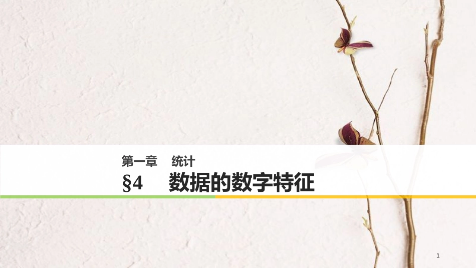 高中数学 第一章 统计 4 数据的数字特征课件 北师大版必修3_第1页