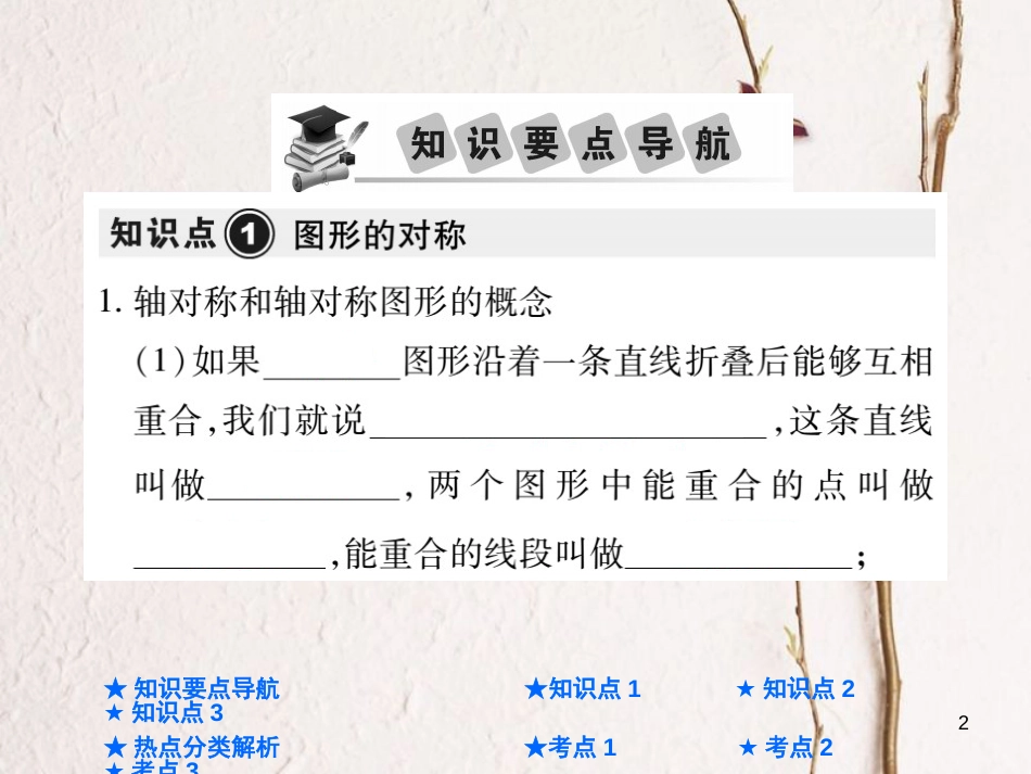 中考数学总复习 第一部分 基础知识复习 第7章 图形的变化 第1讲 图形的对称课件_第2页