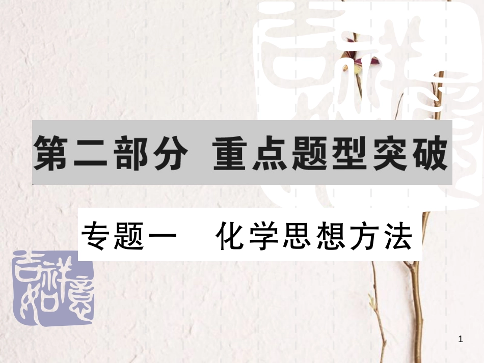 山东省中考化学复习 第二部分 重点题型突破 专题一 化学思想方法课件_第1页