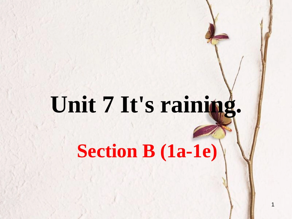 （安徽专版）七年级英语下册 Unit 7 It’s raining Section B（第1课时）教学课件 （新版）人教新目标版_第1页