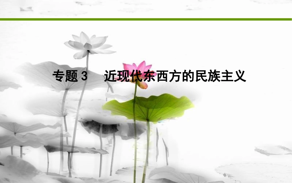 届高考历史二轮复习 第一部分 近代篇 高考聚焦 中外关联 专题3 近现代东西方的民族主义课件_第1页