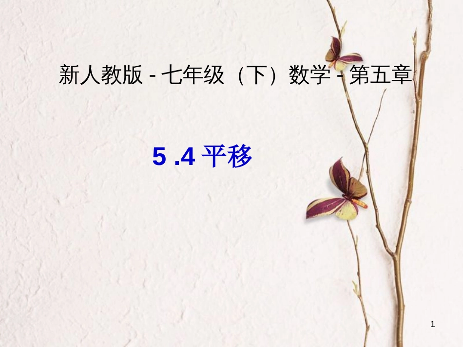 山东省诸城市桃林镇七年级数学下册 第5章 相交线与平行线 5.4 平移（4）课件 （新版）新人教版_第1页