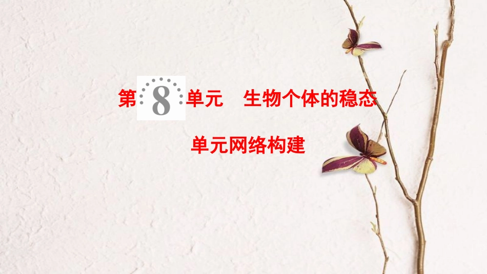 2019版高考生物一轮复习 第8单元 生物个体的稳态单元网络构建课件 苏教版_第1页