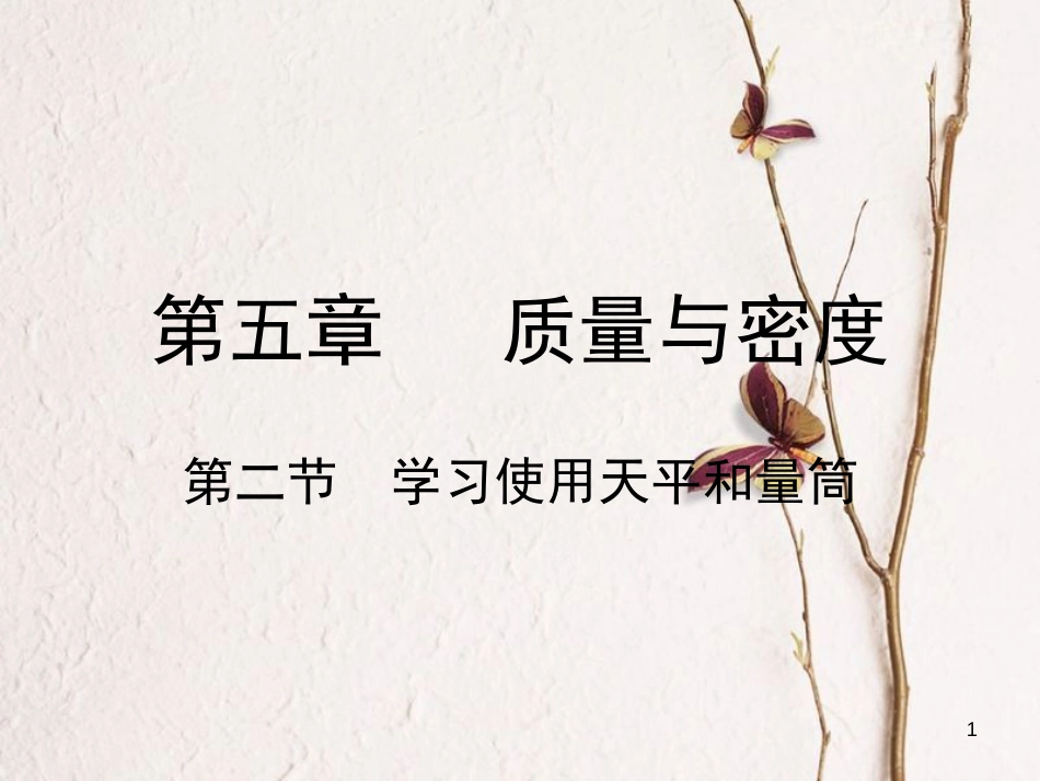 八年级物理全册 第五章 第二节 学习使用天平的量筒课件 （新版）沪科版_第1页