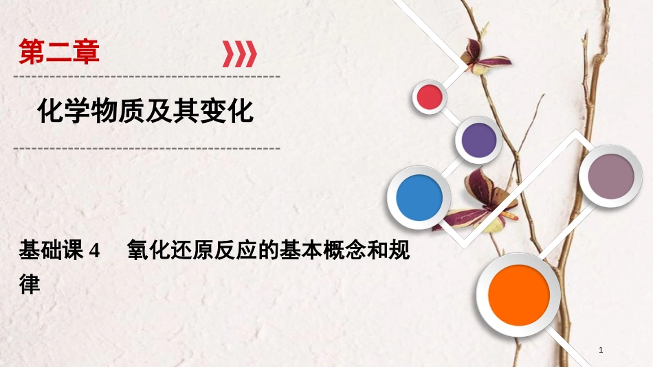 2019年高考化学大一轮复习 第二章 化学物质及其变化 基础课4 氧化还原反应的基本概念和规律课件_第1页