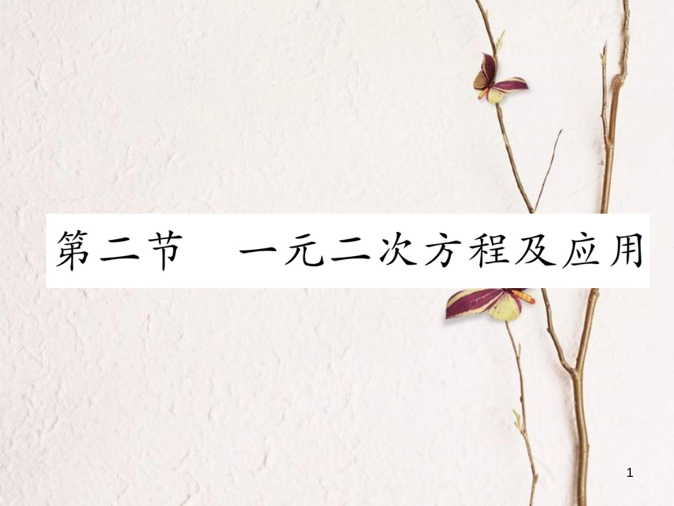 （青海专版）中考数学复习 第1编 教材知识梳理篇 第2章 方程（组）与不等式（组）第2节 一元二次方程及应用（精讲）课件_第1页