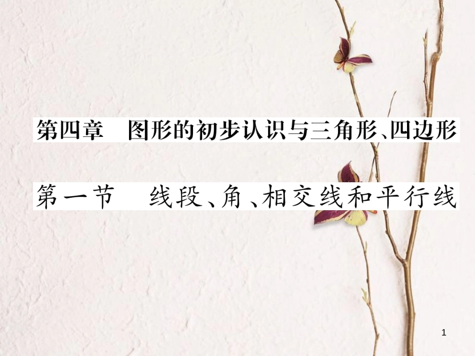 （青海专版）中考数学复习 第1编 教材知识梳理篇 第4章 图形的初步认识与三角形、四边形 第1节 线段、角、相交线和平行线（精练）课件_第1页