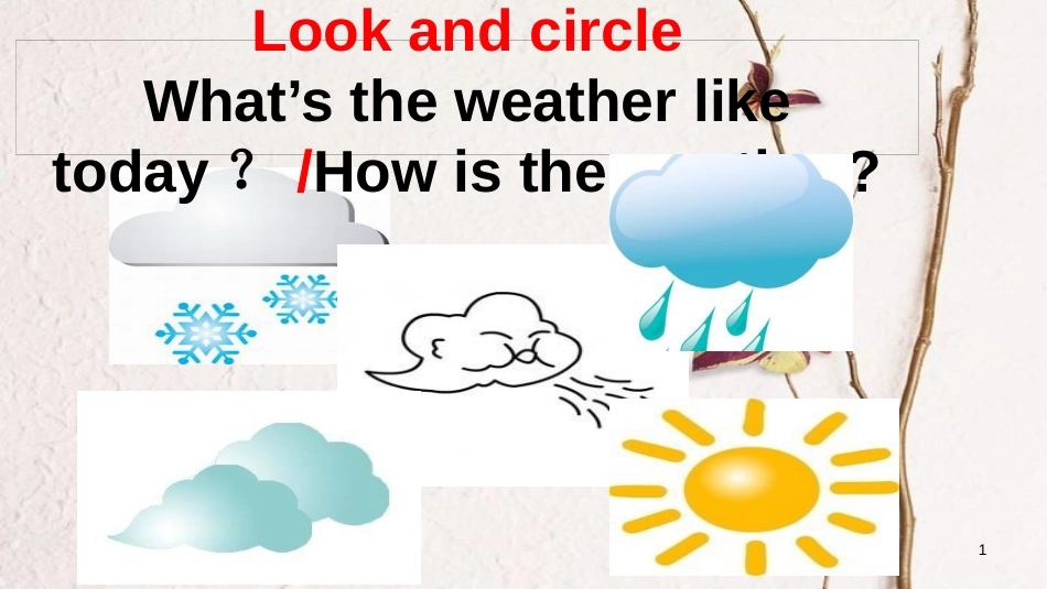 五年级英语下册 unit 5 what’s the  weather like today课件2 陕旅版_第1页