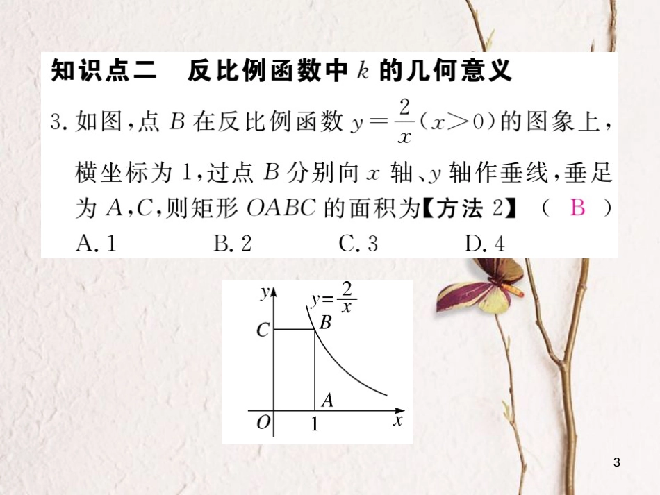 九年级数学下册 26 反比例函数 26.1.2 反比例函数的图象和性质 第2课时 反比例函数的图象和性质的综合运用作业课件 （新版）新人教版_第3页