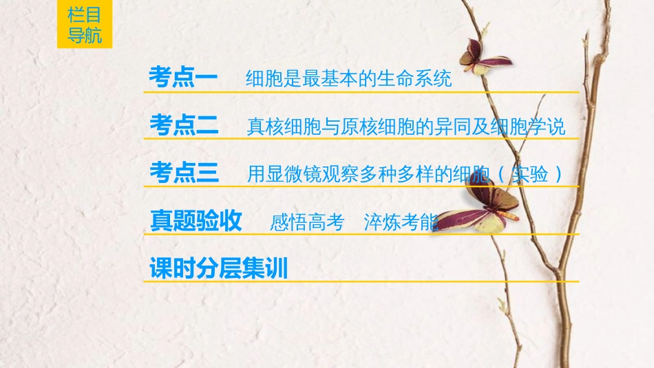 （全国版）2019版高考生物一轮复习 第1单元 细胞及其分子组成 第1讲 走近细胞课件_第2页
