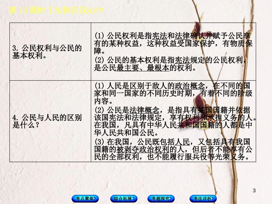 北京市中考政治 八年级 第十三课时 法律在我心中教材复习课件 人民版_第3页