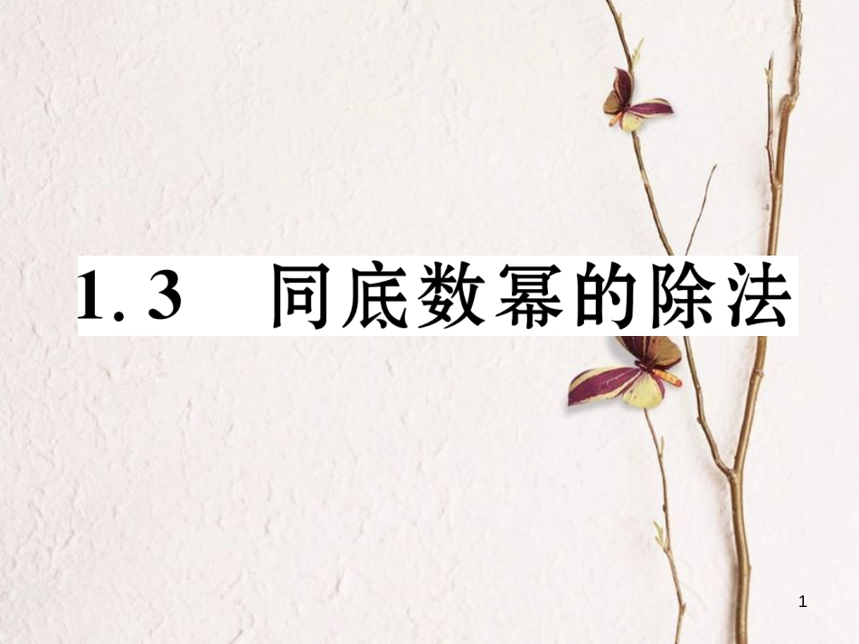 七年级数学下册 1.3 同底数幂的除法课件 （新版）北师大版_第1页
