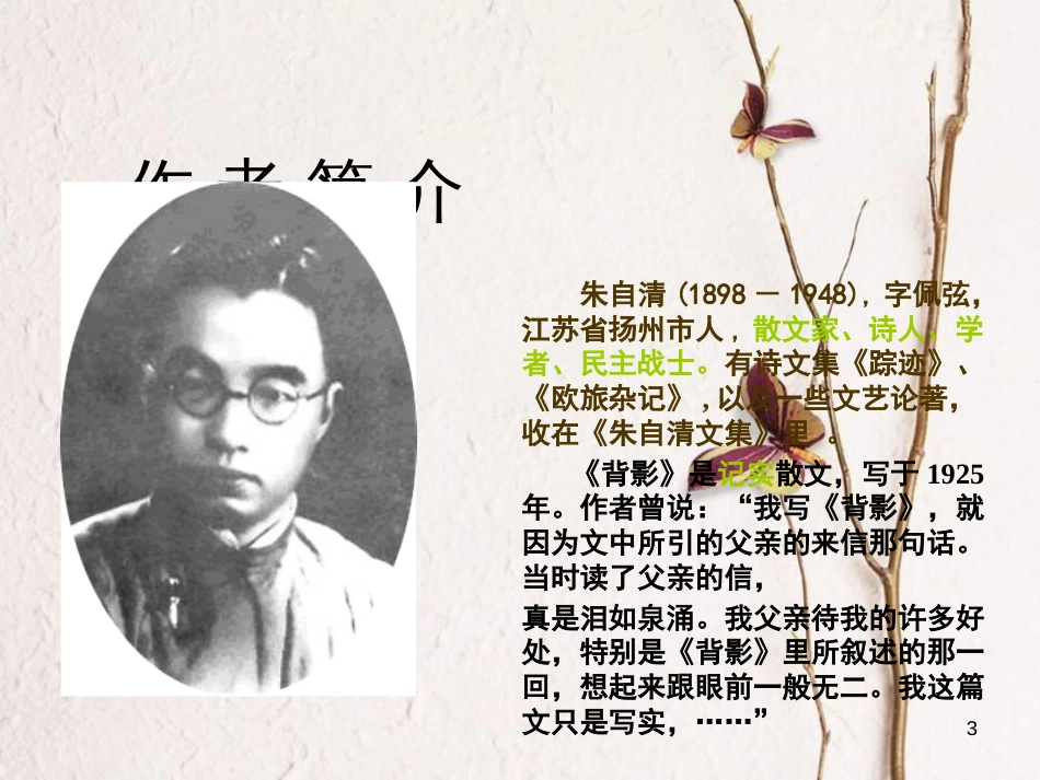 八年级语文上册 第一单元 1《背影》课件2 北京课改版_第3页