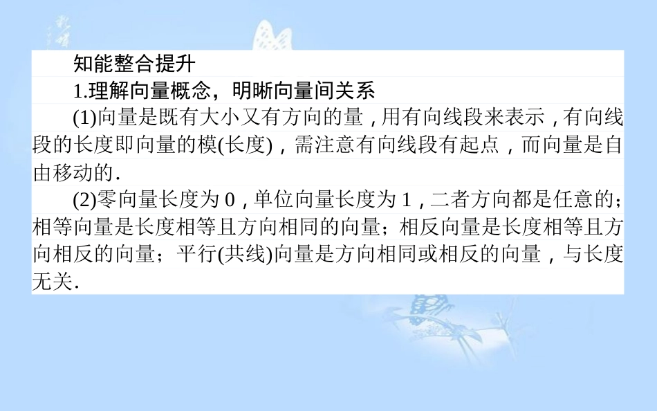高中数学 第二章 平面向量章末复习提升课课件 新人教A版必修4_第2页