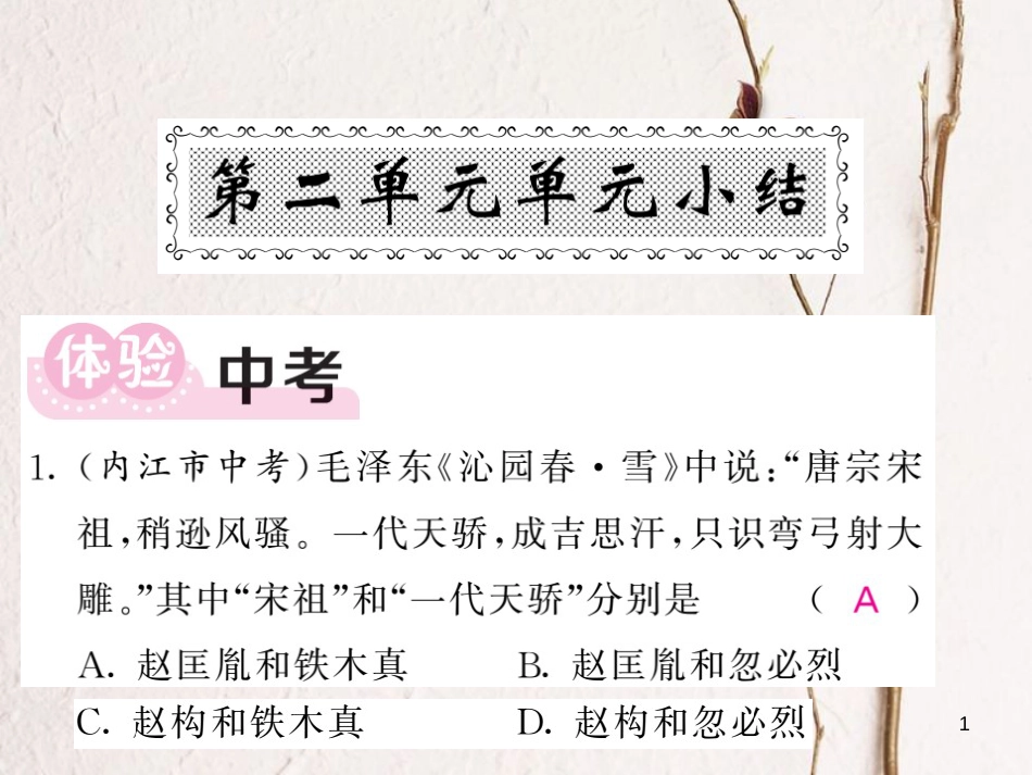 七年级历史下册 第二单元 辽宋夏金元时期：民族关系发展和社会变化总结课件 新人教版_第1页