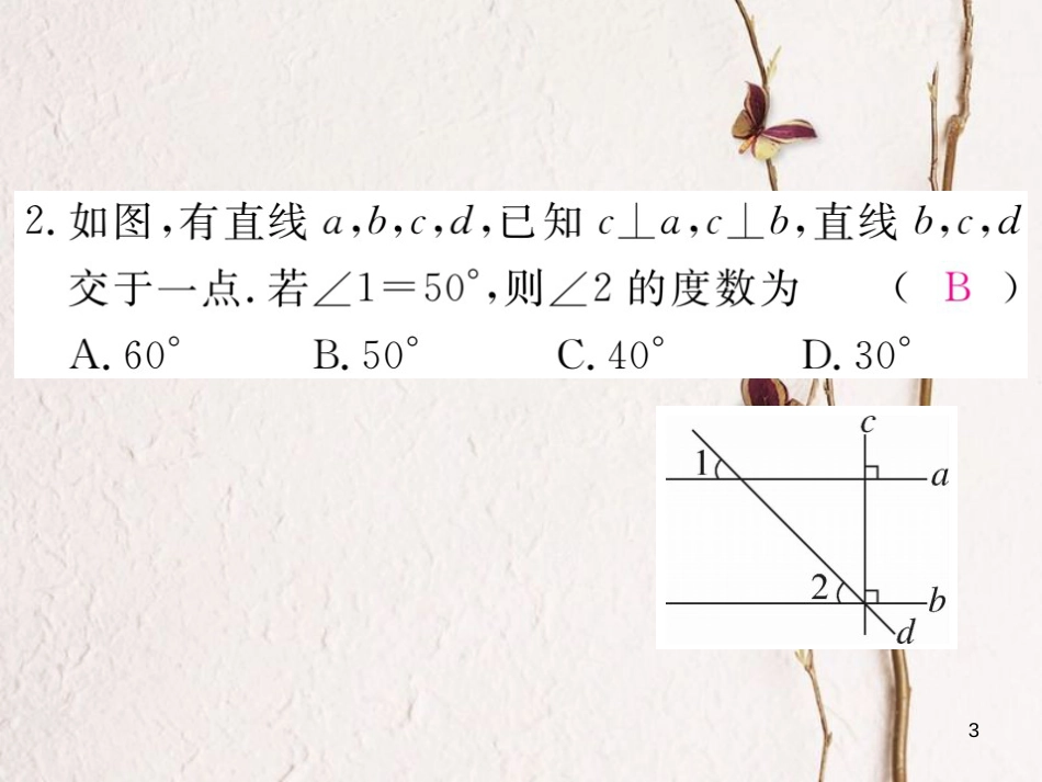 七年级数学下册 第二章 相交线与平行线 2.3 平行线的性质 第2课时 平行线性质与判定的综合运用练习课件 （新版）北师大版_第3页