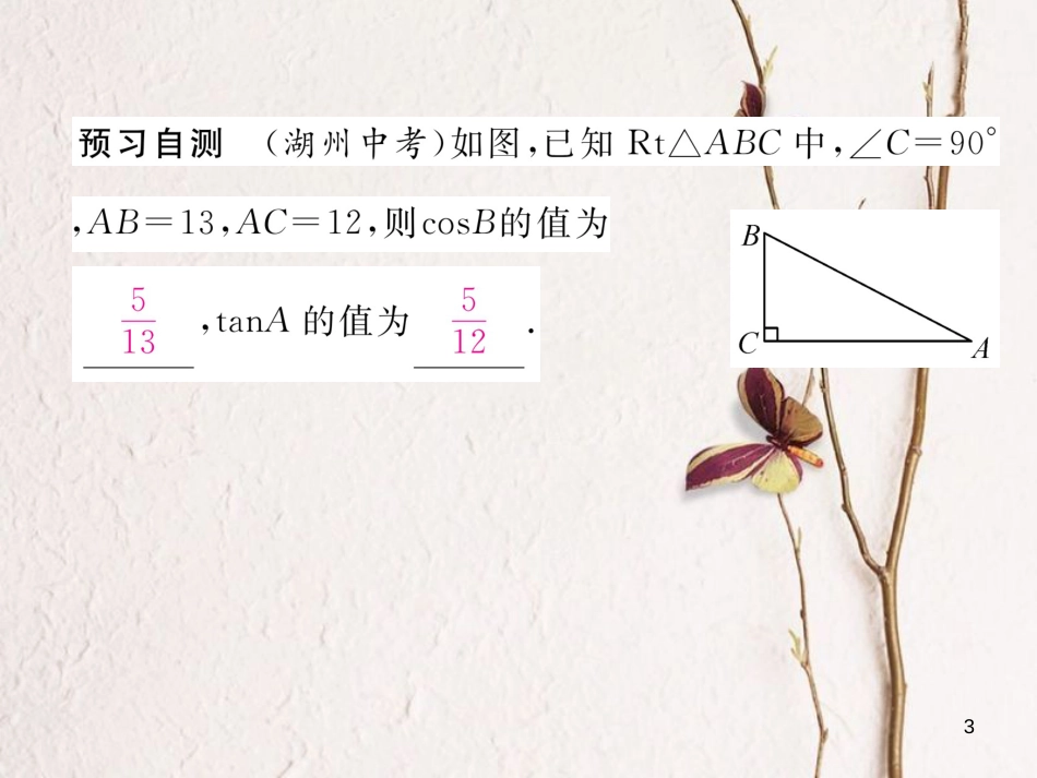 九年级数学下册 第28章 锐角三角函数 28.1 锐角三角函数（第2课时）作业课件 （新版）新人教版_第3页