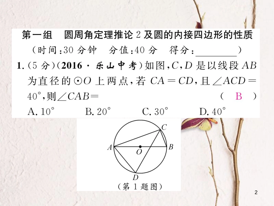 九年级数学下册 双休作业（5）作业课件 （新版）湘教版_第2页