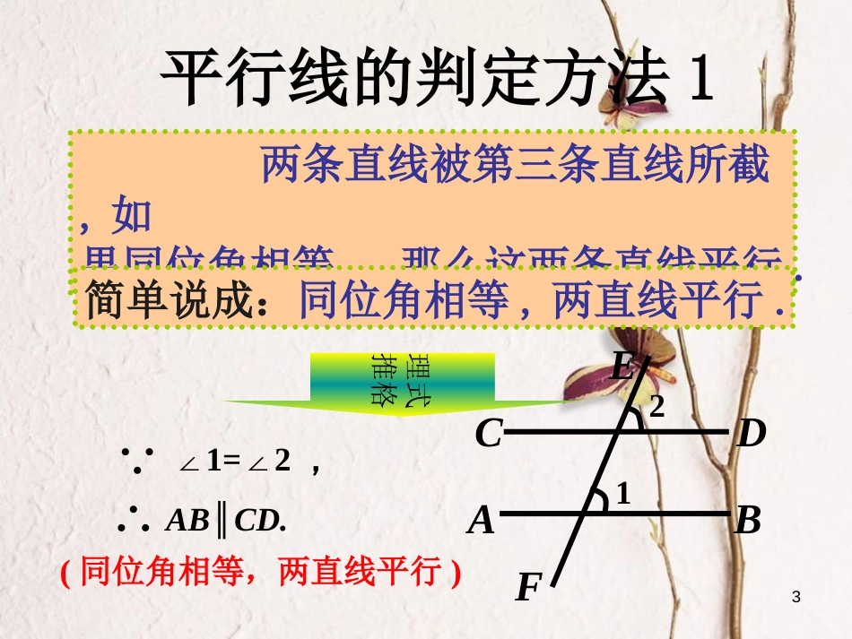 江苏省如皋市白蒲镇七年级数学下册5.2平行线及其判定5.2.2平行线的判定（1）课件（新版）新人教版_第3页