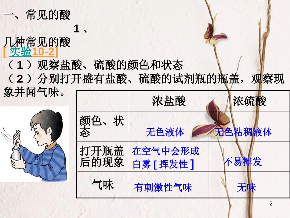 福建省南平市浦城县九年级化学全册 7.2 常见的酸和碱课件2 （新版）沪教版_第2页