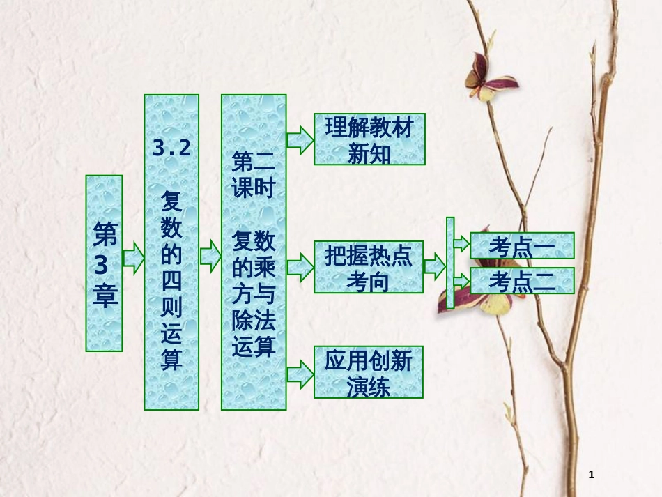 高中数学 第三章 数系的扩充与复数的引入 3.2 复数的四则运算 第二课时 复数的乘方与除法运算课件 苏教版选修2-2_第1页