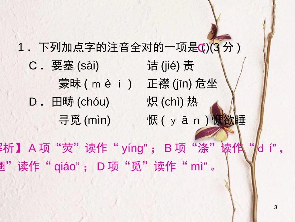 学年八年级语文上册 期末检测课件 新人教版_第3页