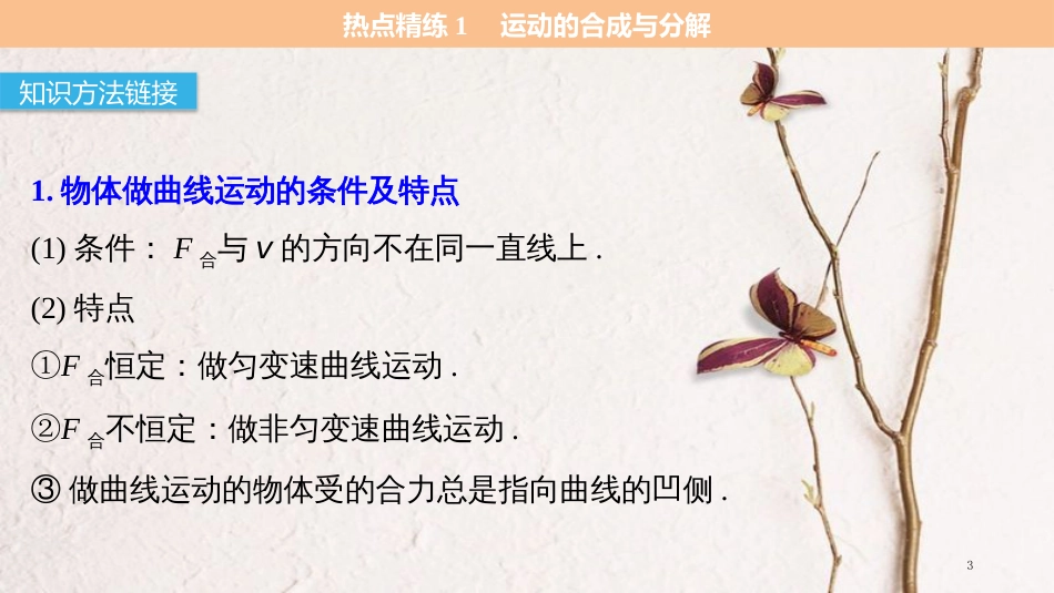 （全国通用）高考物理总复习 考前三个月 专题一 力与运动 第3讲 曲线运动课件_第3页