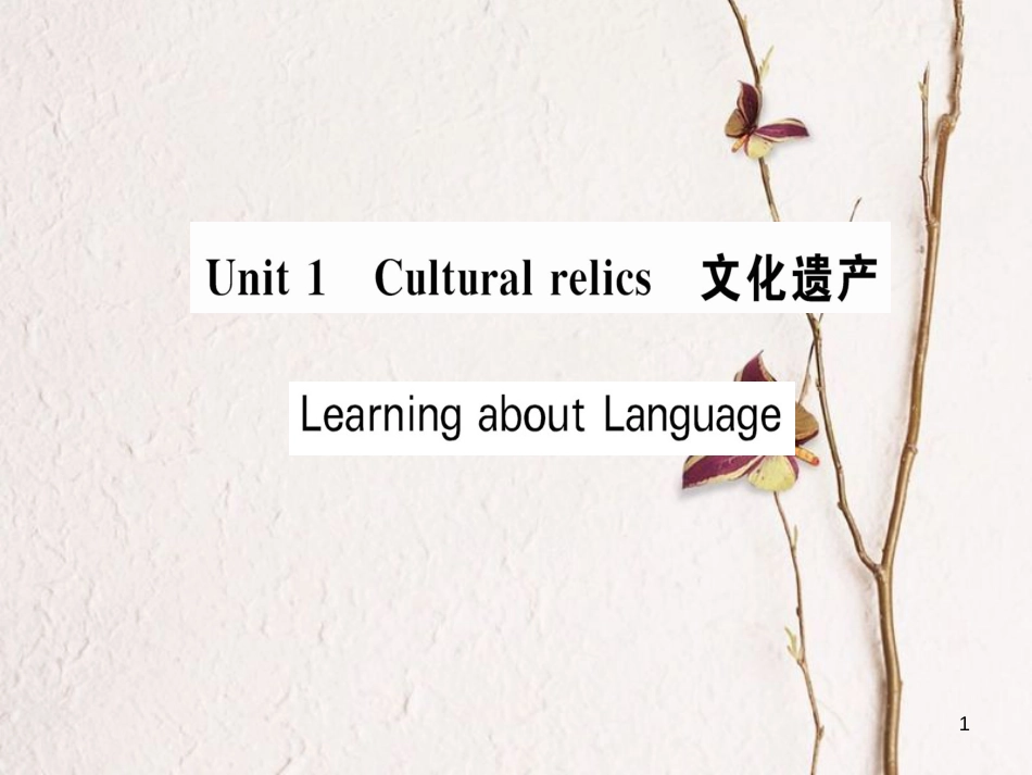 高中英语 Unit 1 Cultural relics Learning about Language课件 新人教版必修2_第1页