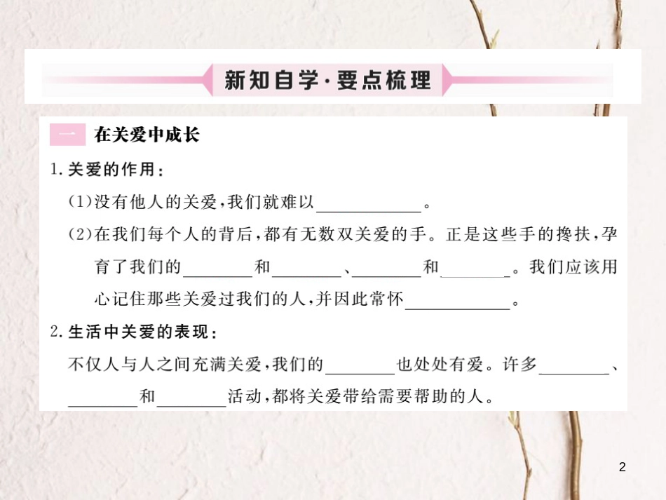 九年级政治全册 第二单元 共同生活 第四课 伸出你的手 第1框 在关爱中成长 我们都有爱课件 人民版_第2页