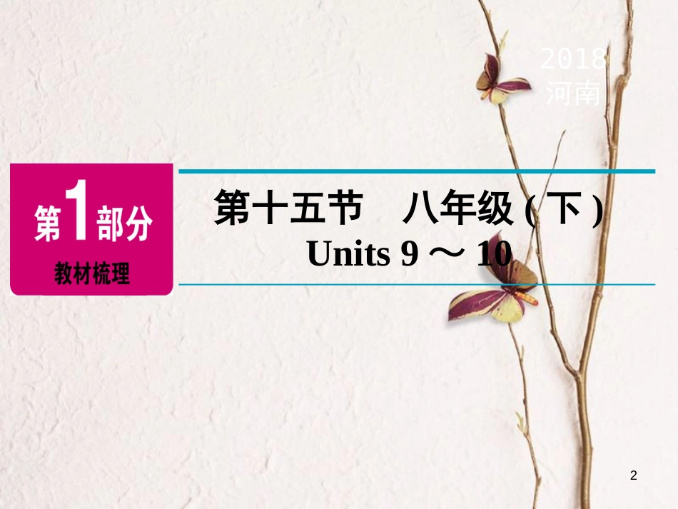 河南省中考英语总复习 第1部分 教材梳理 八下 第15节 Units 9-10精讲课件_第2页