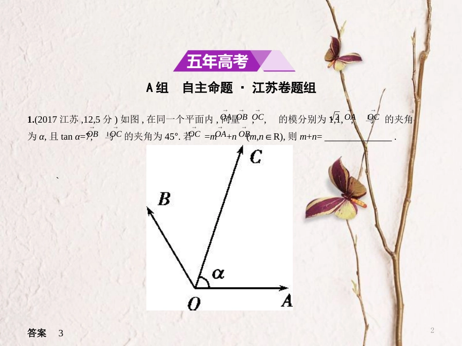 （江苏专用）高考数学一轮复习 第五章 平面向量 5.2 平面向量的数量积课件_第2页