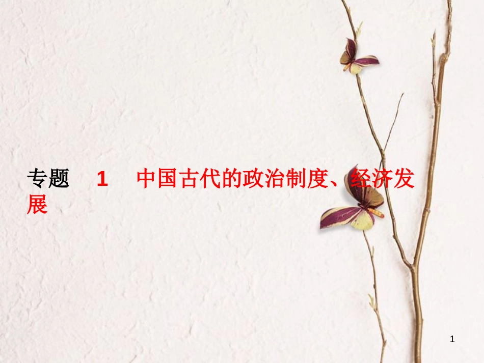 （聊城专版）中考历史复习 专题1 中国古代的政治制度、经济发展课件_第1页