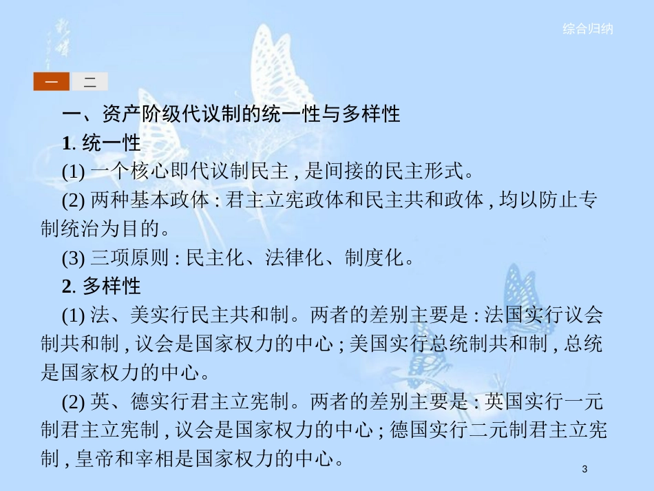 高中历史 第四单元 构建资产阶级代议制的政治框架单元整合课件 新人教版选修2_第3页