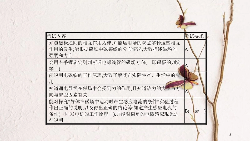 安徽省中考物理一轮复习 模块四 电磁学 专题四 电与磁课件_第2页