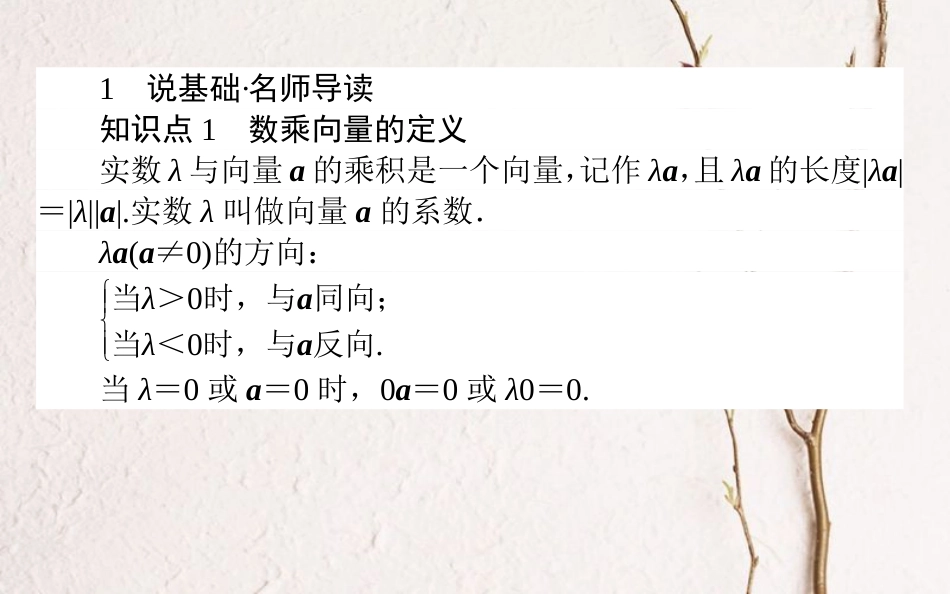 高中数学 第二章 平面向量 第16课时 数乘向量课件 新人教B版必修4_第2页