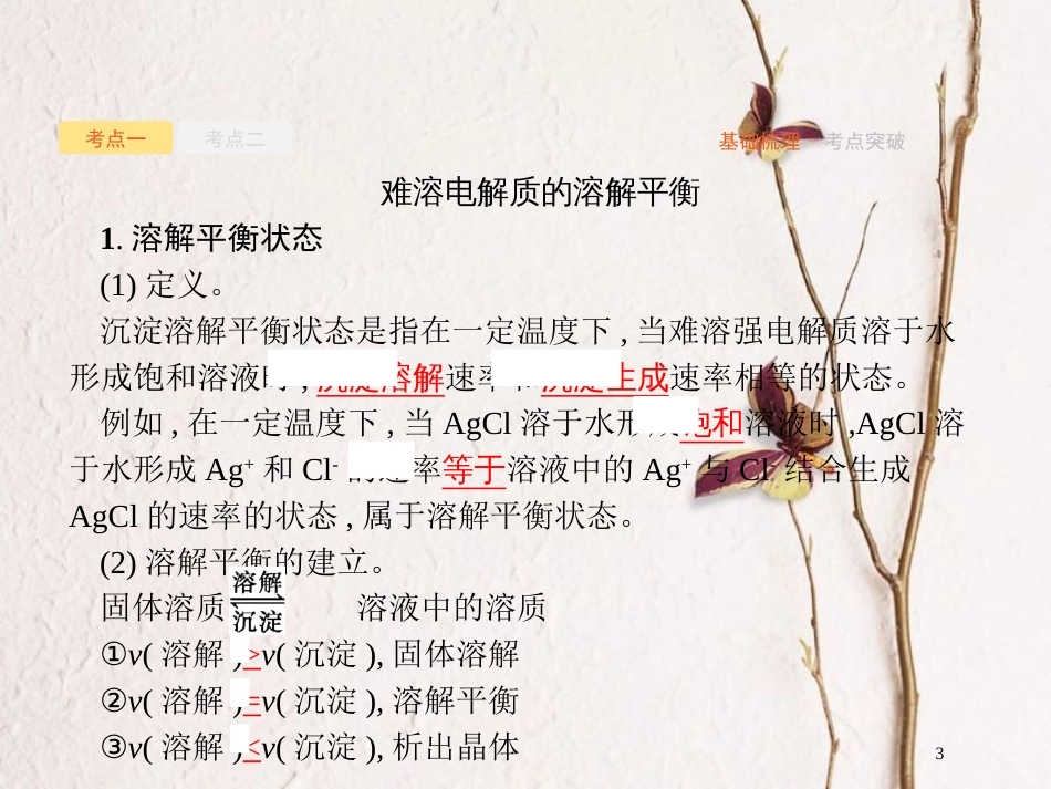（新课标）2019版高考化学一轮复习 第八单元 水溶液中的离子平衡 8.4 难溶电解质的溶解平衡课件_第3页